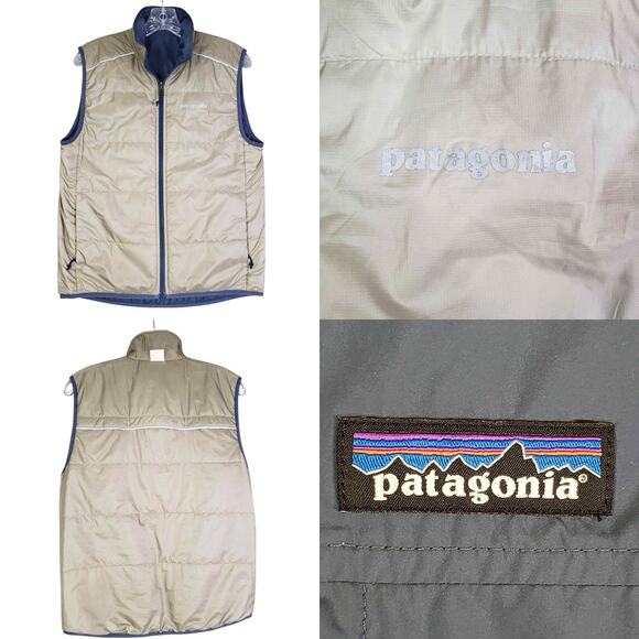 Patagonia Men's Size XS Tan Reversible Crankset Vest Zip Pockets - Picture 1 of 16